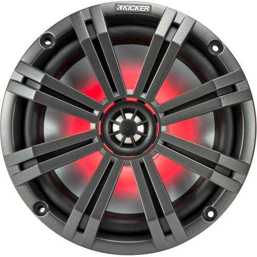 KICKER - KM Series 8" 2-Way Marine Speakers with Polypropylene Cones Pair - Charcoal And White