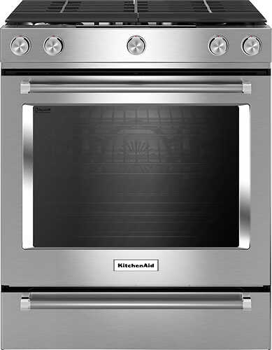 Rent to own KitchenAid - 5.8 Cu. Ft. Self-Cleaning Slide-In Gas Convection Range - Stainless steel