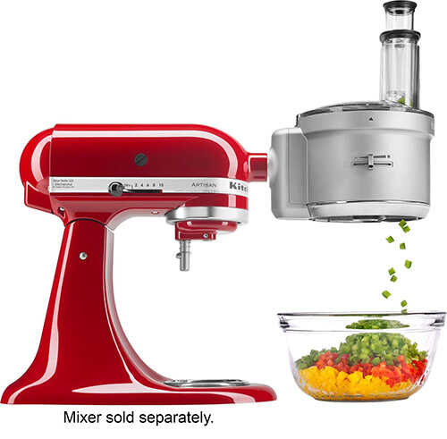 KitchenAid - KSM2FPA Food Processor Attachment Kit with Commercial Style Dicing - Silver