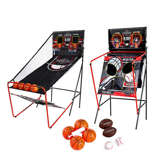 Lancaster Gaming Company - 2 Player Electronic Arcade 3 in 1 Basketball, Football, Baseball Game - black