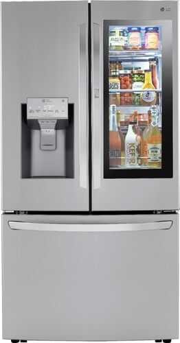 LG - 23.5 Cu. Ft. French InstaView Door-in-Door Counter-Depth Refrigerator with Craft Ice - PrintProof Stainless Steel