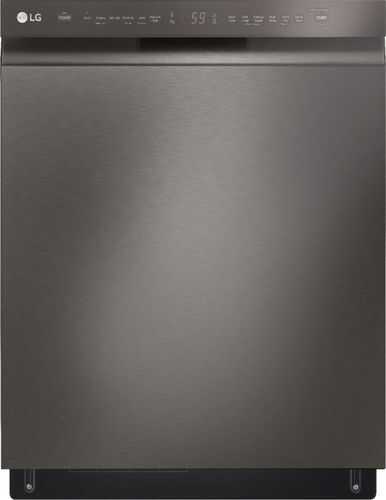 LG - 24" Front-Control Built-In Dishwasher with Stainless Steel Tub, QuadWash, 48 dBa - PrintProof Black Stainless Steel