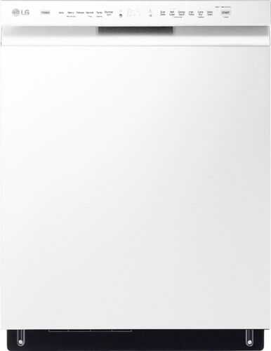 LG - 24" Front-Control Built-In Dishwasher with Stainless Steel Tub, QuadWash, 48 dBa - White