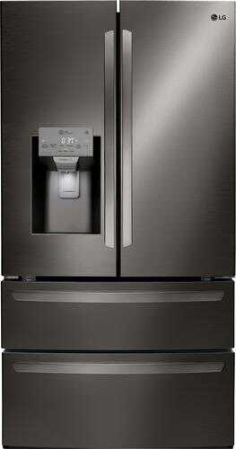 LG - 27.8 4-Door French Door Smart Wi-Fi Enabled Refrigerator - Black stainless steel