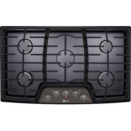 Rent to own LG - 36" Built-In Gas Cooktop with Superboil Burner - Black stainless steel