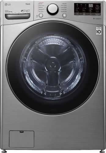 Rent To Own - LG - 4.5 Cu. Ft. High Efficiency Stackable Smart Front Load Washer with Steam and 6Motion Technology - Graphite Steel