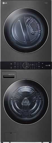 LG - 4.5 Cu.Ft. HE Smart Front-Load Washer and 7.4 Cu.Ft. Electric Dryer WashTower with Steam and Built-In Intelligence - Black Steel
