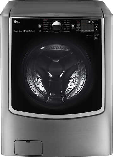 Rent to own LG - 5.2 Cu. Ft. High Efficiency Smart Front-Load Washer with Steam and TurboWash Technology - Graphite Steel