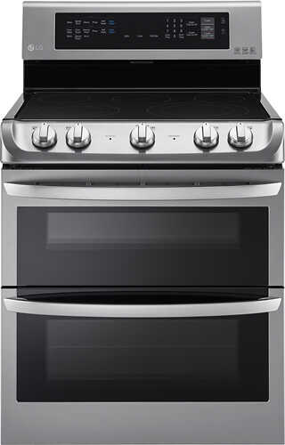 Rent to own LG - 7.3 Cu. Ft. Electric Self-Cleaning Freestanding Double Oven Range with ProBake Convection - Stainless steel
