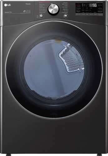 LG - 7.4 Cu. Ft. Stackable Smart Electric Dryer with Steam and Built In Intelligence - Black Steel
