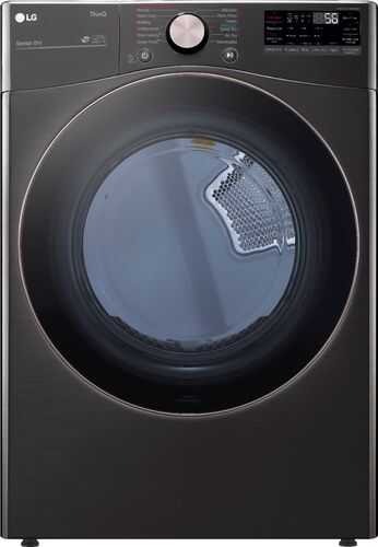 Financing Available - LG - 7.4 Cu. Ft. Stackable Smart Gas Dryer with Steam and Built-In Intelligence - Black steel