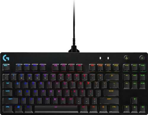 Logitech - G Pro Mechanical Wired TKL Gaming GX Blue Clicky Switch Keyboard with RGB Back Lighting - Black