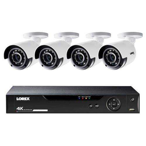 Rent to own Lorex - 8-Channel, 4-Camera Indoor/Outdoor Wired 4K 1TB DVR Security System