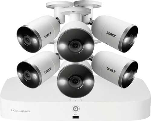 Lorex - 8-Channel, 4-Camera Indoor/Outdoor Wired 4K UHD 2TB NVR Surveillance System - White