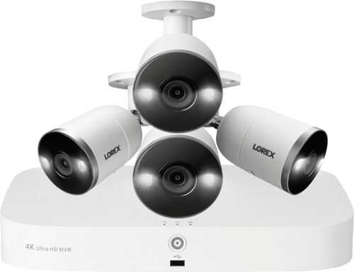 Lorex - 8-Channel, 6-Camera Indoor/Outdoor Wired 4K UHD 2TB NVR Surveillance System - White
