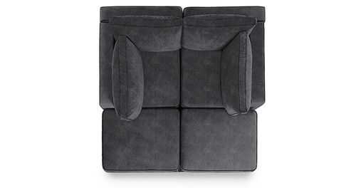 Lovesac - 4 Seats + 4 Sides Charcoal Corded & Standard Foam (10 Boxes) - Charcoal Grey