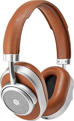 Rent to own Master & Dynamic - MW65 Wireless Noise Cancelling Over-the-Ear Headphones - Silver Metal/Brown Leather