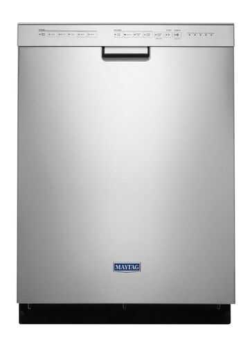 Maytag - 24" Front Control Built-In Dishwasher with Stainless Steel Tub - Fingerprint Resistant Stainless Steel
