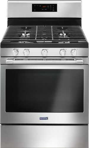 Maytag - 5.0 Cu. Ft. Self-Cleaning Freestanding Fingerprint Resistant Gas Range - Fingerprint Resistant Stainless Steel