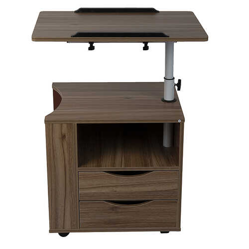 Mind Reader - Bedside Workstation Adjustable Desk - Brown