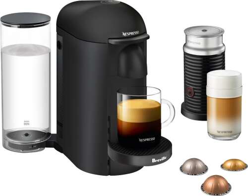 Rent to own Nespresso - Breville VertuoPlus Limited Edition Coffee Maker and Espresso Machine with Aeroccino Milk Frother - Matte Black