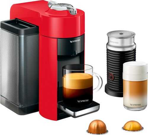 Rent to own Nespresso - DeLonghi Vertuo Coffee Maker and Espresso Machine with Aeroccino Milk Frother and Centrifusion technology - Shiny Red