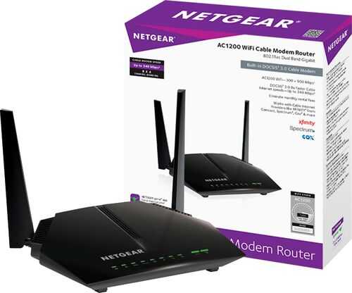 Rent to own NETGEAR - Dual-Band AC1200 Router with 8 x 4 DOCSIS 3.0 Cable Modem - Black