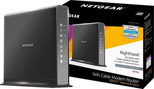 Rent to own NETGEAR - Nighthawk Dual-Band AC1900 Router with 24 x 8 DOCSIS 3.0 Cable Modem - Black