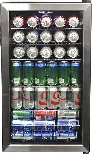 Rent to own NewAir - 126-Can Freestanding Beverage Fridge with Adjustable Shelves - Stainless steel
