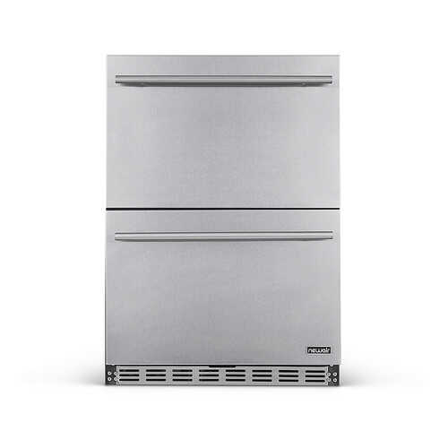 NewAir - 20-Bottle or 80-Can Dual Drawer Wine Refrigerator - Stainless steel