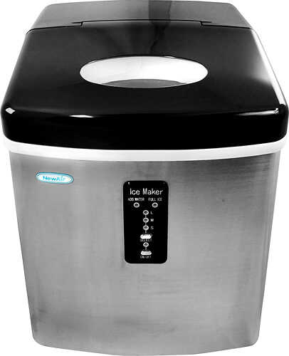 NewAir - 28-lb Portable Ice Maker - 3 Ice Sizes - Stainless Steel
