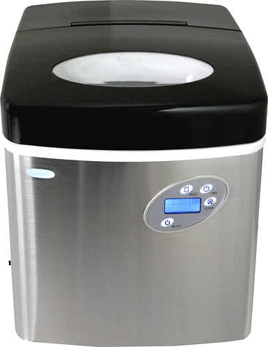 NewAir - 50-lb Portable Ice Maker - 3 Ice Sizes - Stainless Steel
