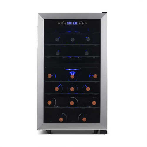 NewAir Freestanding 43 Bottle Dual Zone Compressor Wine Fridge in Stainless Steel - Stainless steel