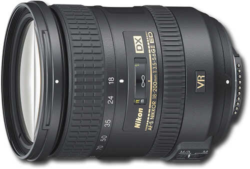 Nikon - AF-S DX NIKKOR 18-200mm f/3.5-5.6G ED VR II Standard Zoom Lens - Black