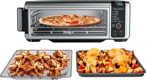 Ninja - Ninja® SP101 Foodi™ 8-in-1 Digital Air Fry Oven, Toaster, Flip-Away Storage, Dehydrate, Keep Warm - Stainless Steel/Black