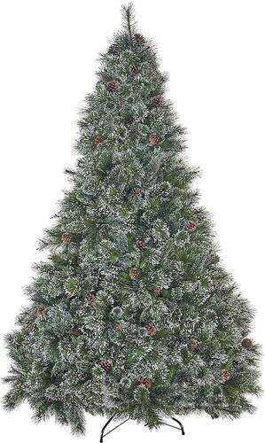 Rent to own Noble House - 7.5' Cashmere Pine and Mixed Spruce Unlit Artificial Christmas Tree with Snowy Branches and Pinecones - Green