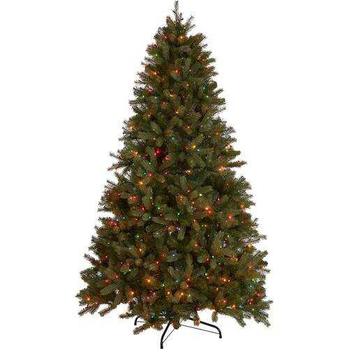 Rent to own Noble House - 7' Mixed Spruce Pre-Lit Artificial Christmas Tree - Green + Multi Lights