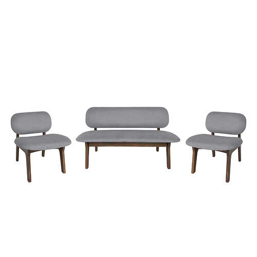 Noble House - Antelope 3pc Club Chair and Loveseat Set - Gray