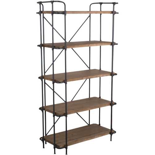 Rent to own Noble House - Crivitz 5-Shelf Bookcase - Brown