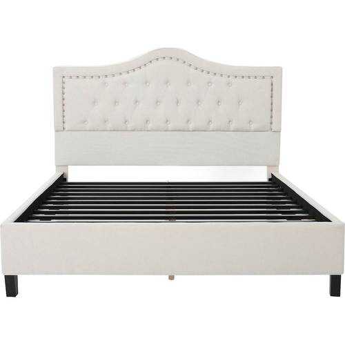 Noble House - Greer Upholstered Queen Bed - Ivory