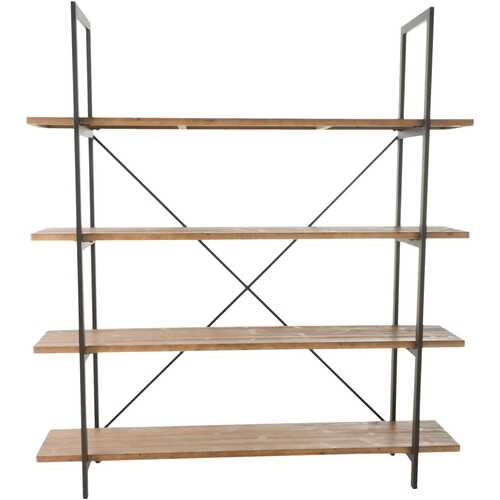 Rent to own Noble House - Herbster Iron & Firwood 4-Shelf Bookcase - Antique