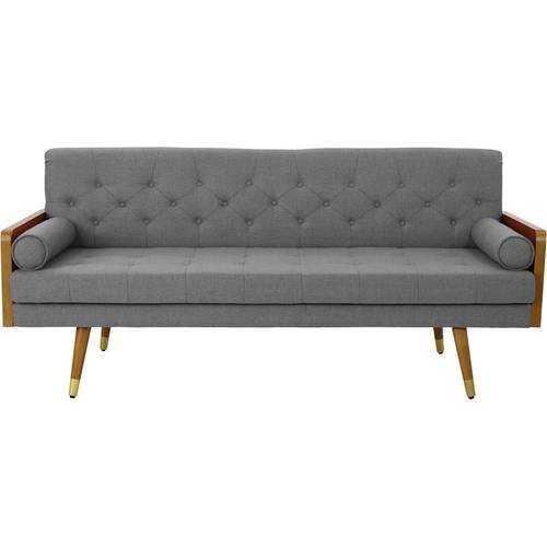 Noble House - Redcrest Tufted 3-Seat Fabric Sofa - Gray