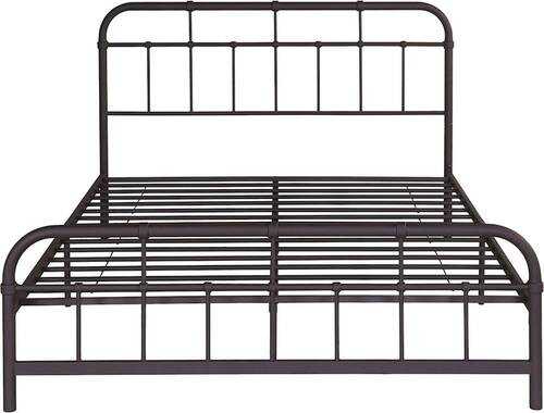 Rent to own Noble House - Sodus Industrial 63.8" Queen Size Iron Bed Frame - Charcoal Gray