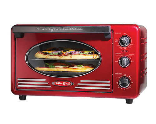 Nostalgia - RTOV2RR Retro 12-Slice Convection Toaster Oven - Retro Red