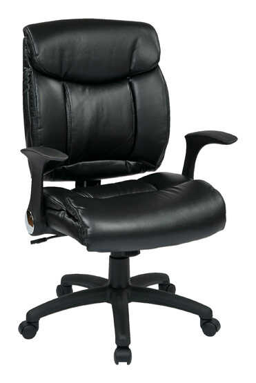 Office Star Products - Faux Leather Manager's Chair - Black