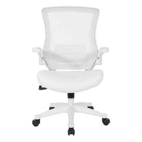 Office Star Products - Screen Back Manager's Chair in White Faux Leather - White
