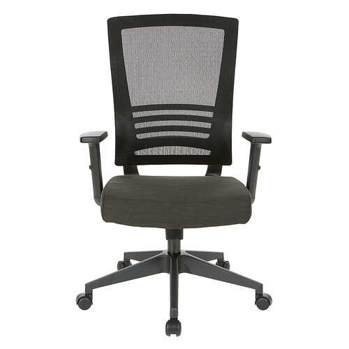 Office Star Products - Vertical Mesh Back Chair in Frame with Black Linen Fabric Seat - Black