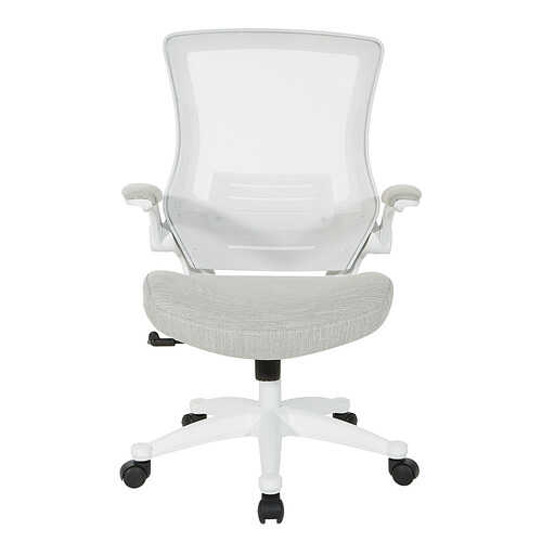 Office Star Products - White Screen Back Manager's Chair in Fabric - Linen Stone