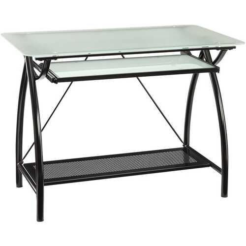 OSP Designs - Newport Computer Desk - Black/Transparent