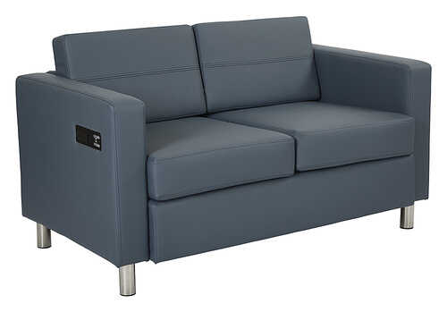 OSP Home Furnishings - Atlantic Loveseat with Dual Charging Station in Dillon Fabric K/D - Blue